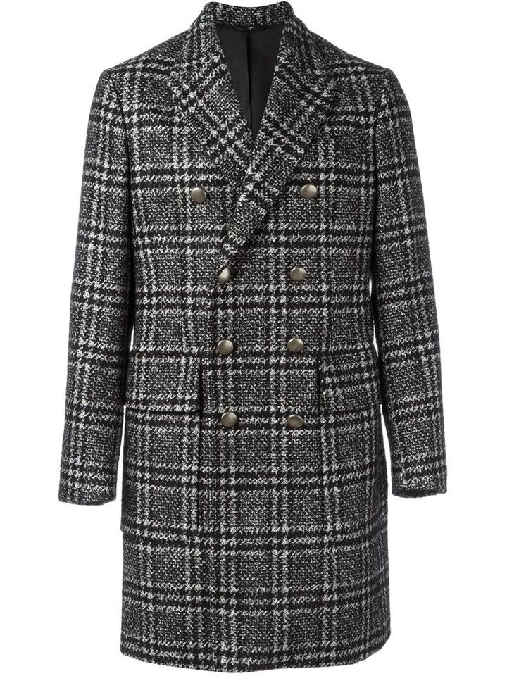 Hevo Plaid Double-breasted Coat