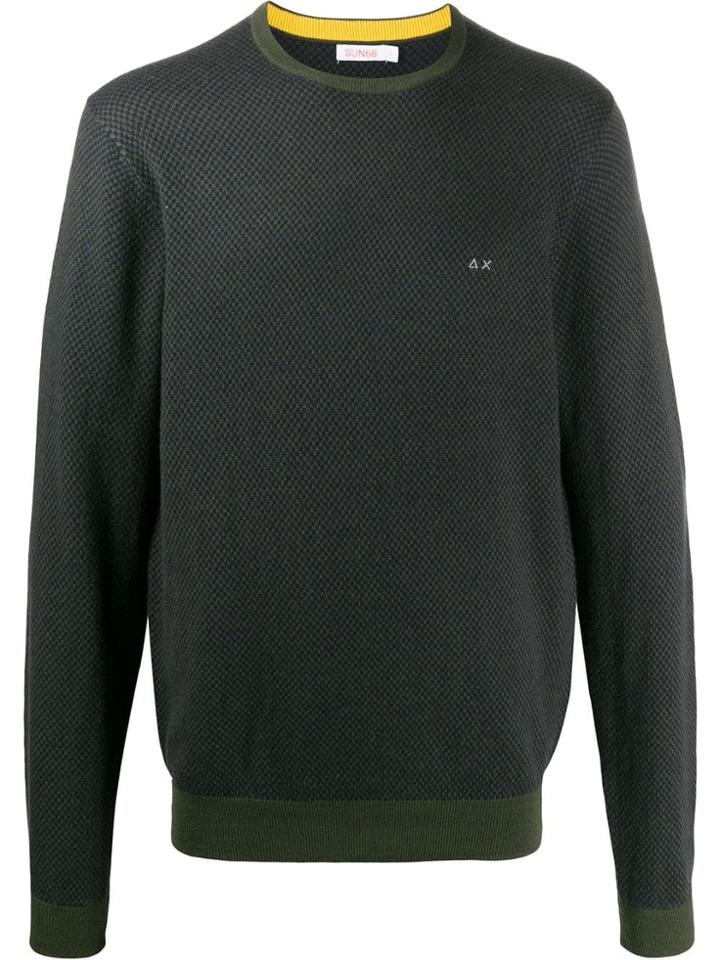 Sun 68 Jacquard Knit Jumper - Green