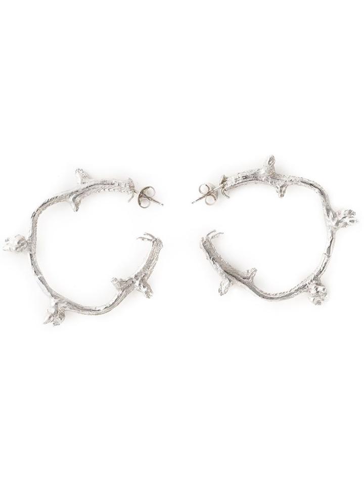 Ros Millar 'branch' Hoop Earrings, Women's, Metallic