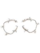 Ros Millar 'branch' Hoop Earrings, Women's, Metallic