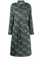 Acne Studios Zig Zag Print Shirt Dress - Green