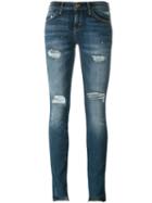 Current/elliott Unevan Cut Skinny Jeans, Women's, Size: 27, Blue, Cotton/polyester/spandex/elastane