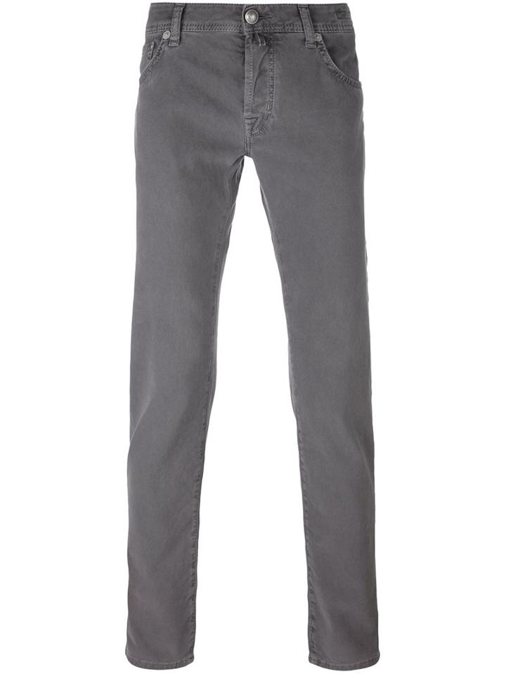 Jacob Cohen Skinny Trousers, Men's, Size: 30, Grey, Cotton/spandex/elastane