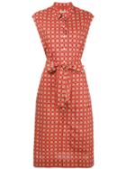 Burberry Button-down Printed Dress - Red