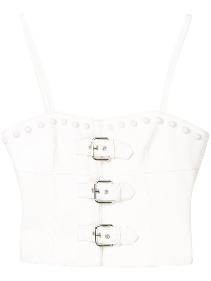 Red Valentino Belted Spaghetti Straps Top - White