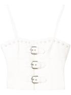 Red Valentino Belted Spaghetti Straps Top - White