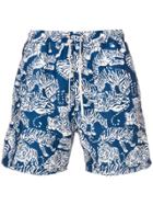Ymc Tiger Print Shorts - Blue