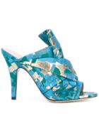 Gianluca Capannolo Patterned Heeled Mules - Blue