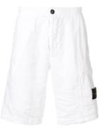 Stone Island Logo Patch Shorts - White
