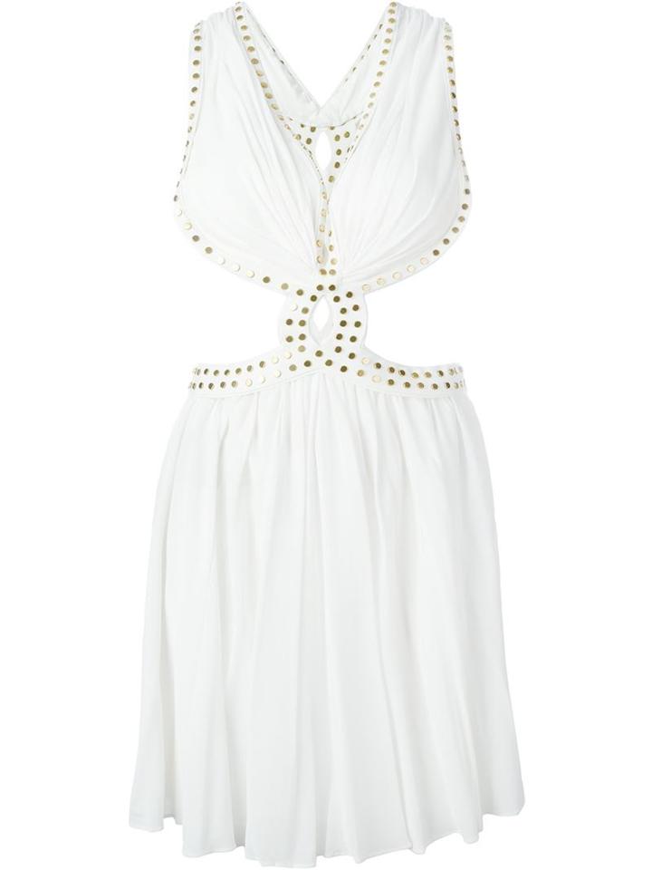 Jay Ahr Studded Cut-out Dress, Women's, Size: 36, White, Rayon/metal (other)