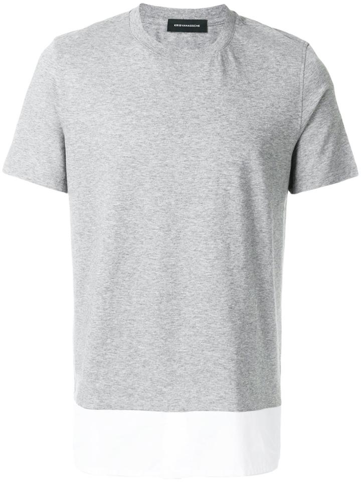Kris Van Assche Two-tone T-shirt - Grey