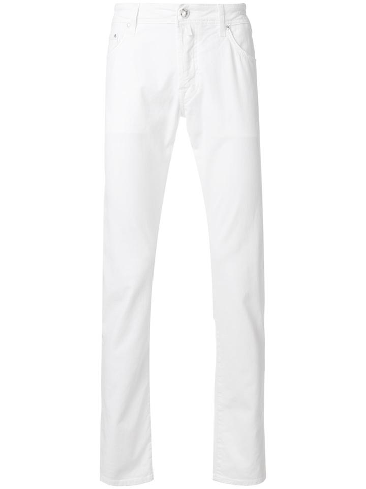 Jacob Cohen Handkerchief Straight Leg Trousers - White