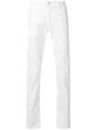 Jacob Cohen Handkerchief Straight Leg Trousers - White
