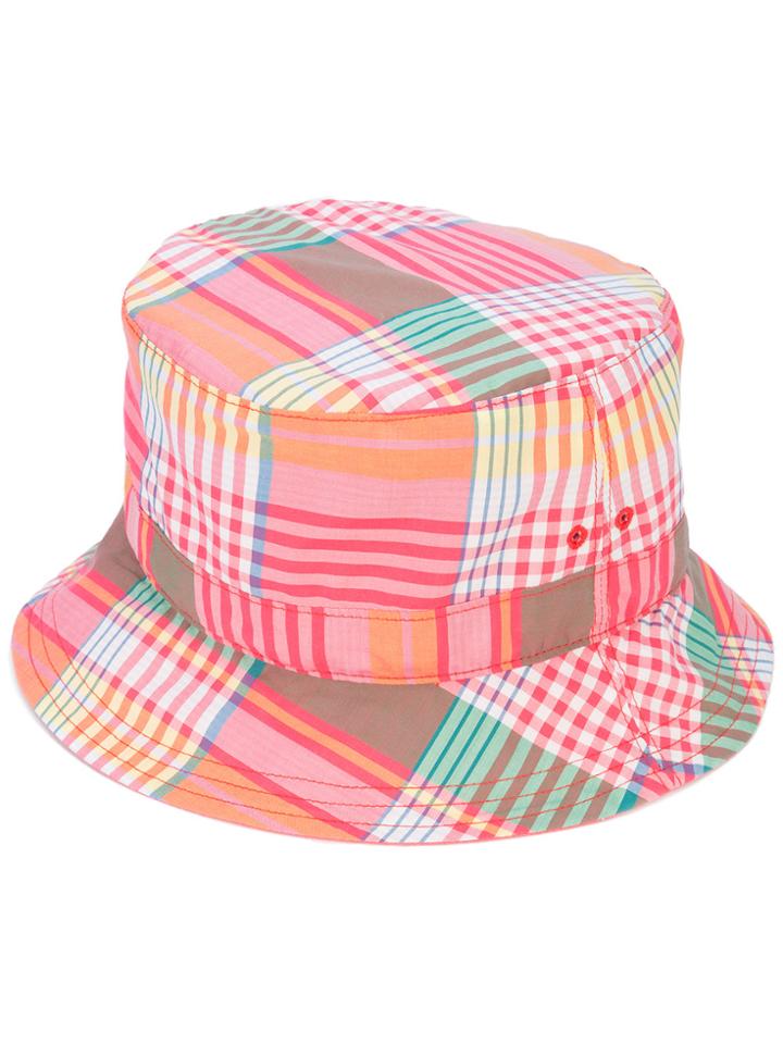 Thom Browne Plaid Bucket Hat - Pink & Purple