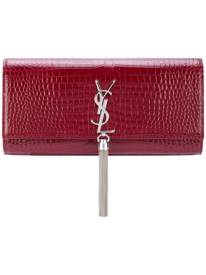 Saint Laurent Classic Kate Tassel Clutch - Red