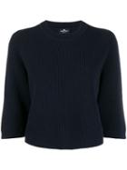 Elisabetta Franchi Ribbed Knit Boxy Sweater - Blue
