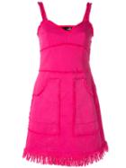 Love Moschino Frayed Seam Denim Dress, Women's, Size: 44, Pink/purple, Cotton/spandex/elastane