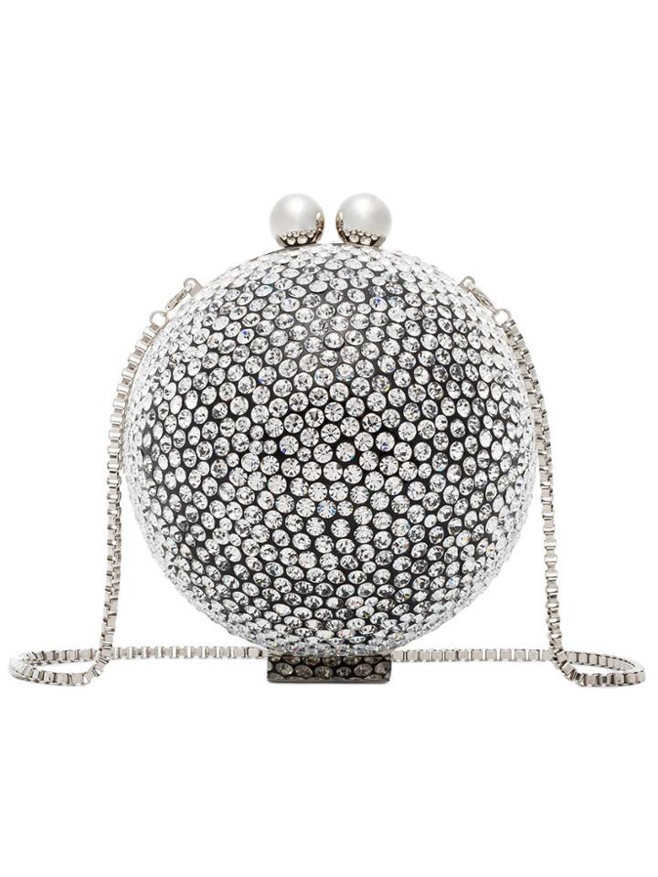Marzook Crystal Ball Swarovski Crystal Sphere Clutch - Metallic