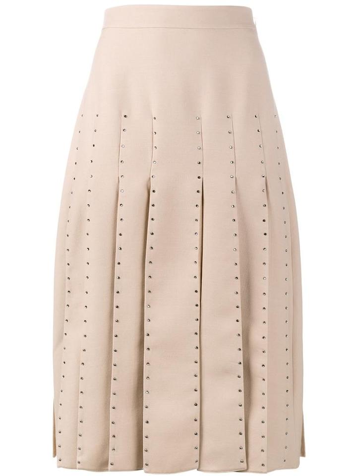 Valentino Pleated Skirt, Women's, Size: 42, Pink/purple, Virgin Wool/silk/polyamide/spandex/elastane