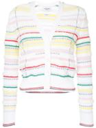 Thom Browne V-neck Cardigan With Tipping Stripe In Cotton Lurex Knit