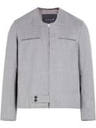 Mackintosh Grey Wool 0003 Collarless Blouson