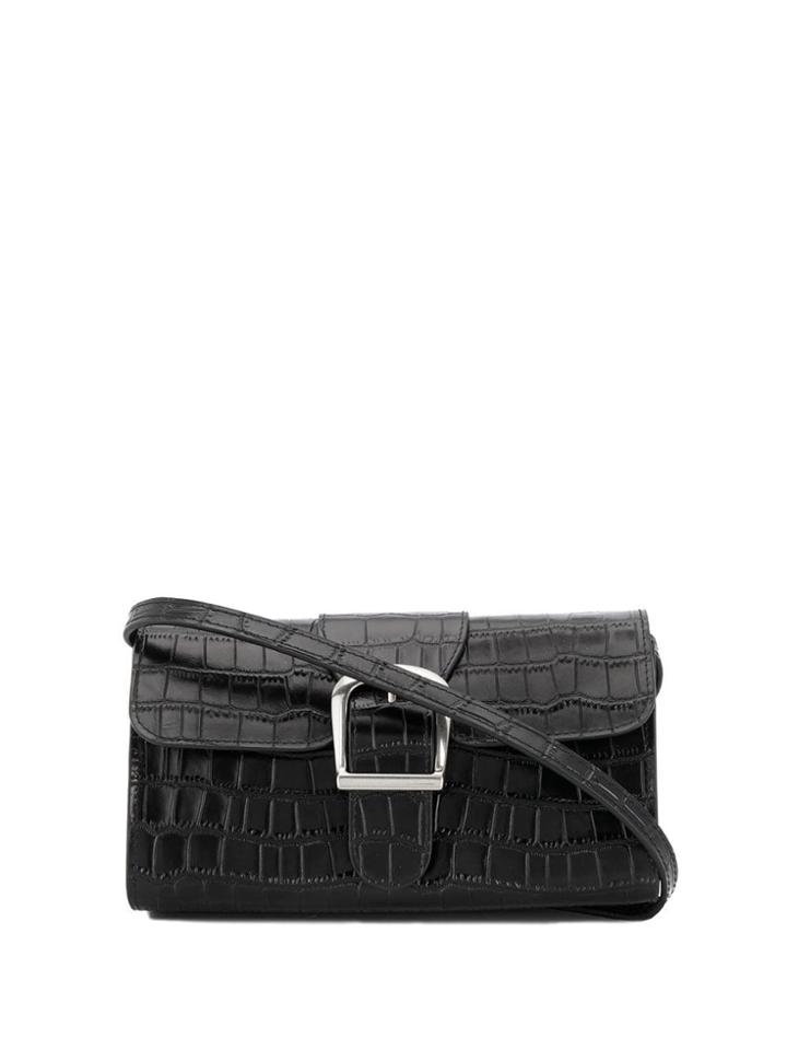 Rylan Croco-effect Shoulder Bag - Black