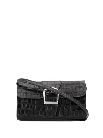 Rylan Croco-effect Shoulder Bag - Black