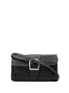 Rylan Croco-effect Shoulder Bag - Black