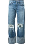 Simon Miller Ripped Boyfriend Jeans, Women's, Size: 29, Blue, Cotton