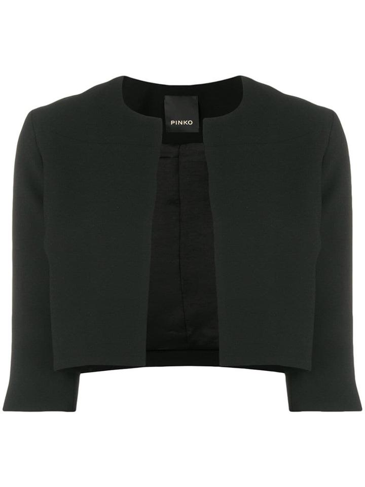 Pinko Cropped Crepe Jacket - Black