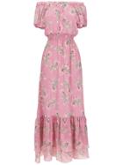Clube Bossa La Pomme Long Silk Dress - Pink & Purple