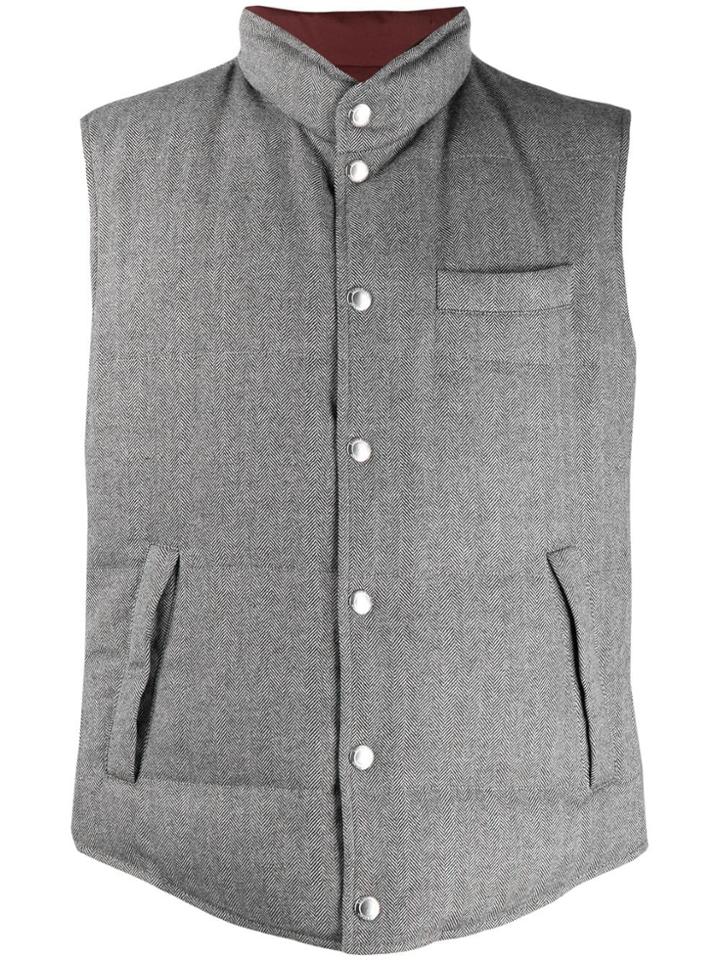 Brunello Cucinelli Herringbone Gilet - Black
