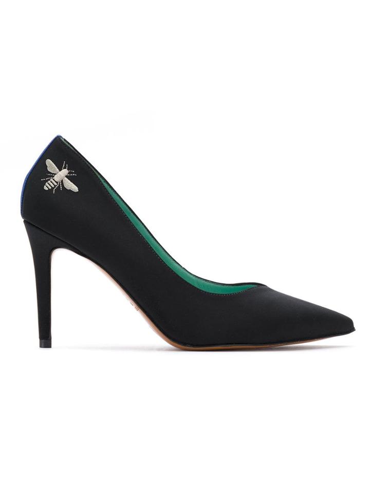 Blue Bird Shoes Embroidered Pumps - Black