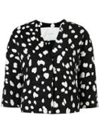 Adam Lippes Cropped Jacquard Jacket, Women's, Size: Medium, Black, Cotton