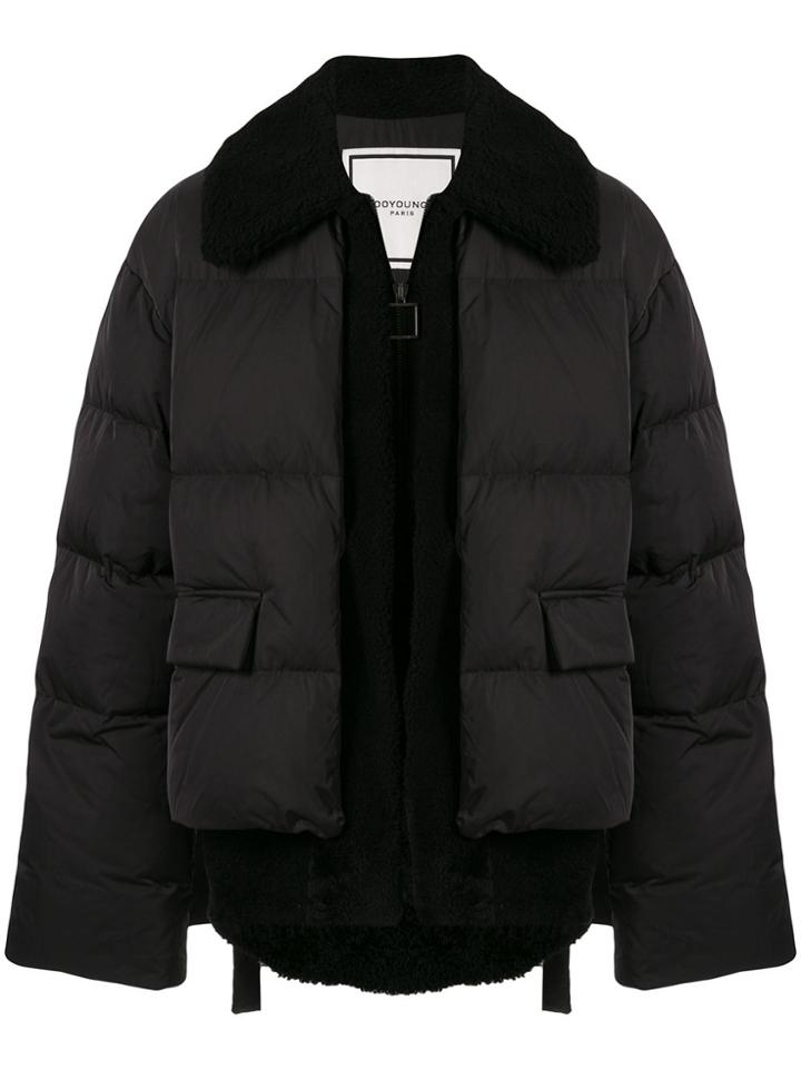Wooyoungmi Shearling-trim Padded Jacket - Black
