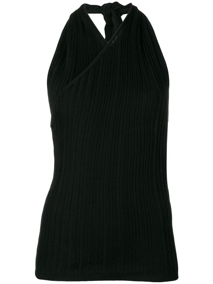 Jacquemus Pleated Fitted Vest Top - Black