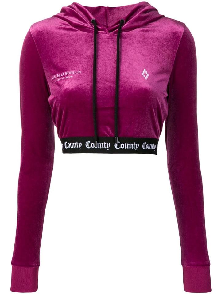 Marcelo Burlon County Of Milan Logo Band Hoodie - Purple