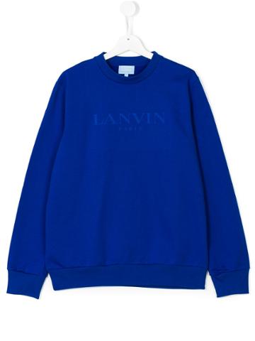 Lanvin Petite Logo Print Sweatshirt - Blue