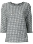 Armani Collezioni - Rope Effect Jumper - Women - Polyamide/modal - 46, Grey, Polyamide/modal