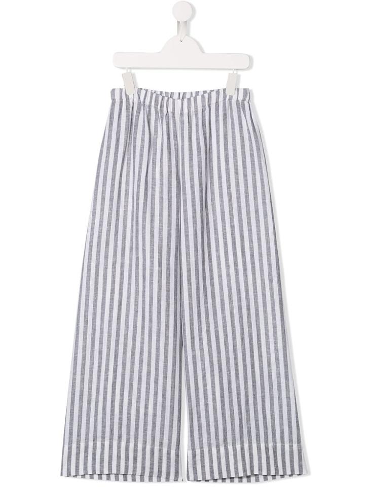 Il Gufo Striped Straight-leg Trousers - White