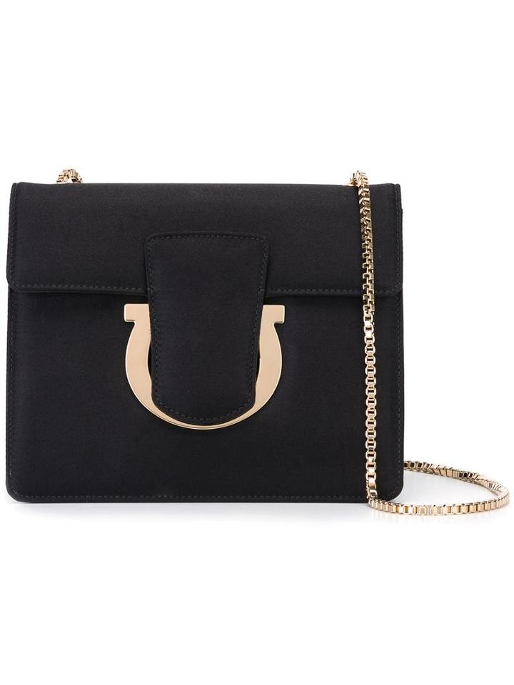 Salvatore Ferragamo Thalia Shoulder Bag, Women's, Black, Polyester