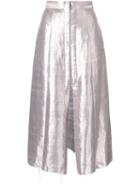 Kitx 'artisan Zip' Skirt, Women's, Size: 6, Grey, Silk/cotton/metallized Polyester