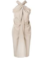 Max Mara Twisted Neck Dress - Neutrals