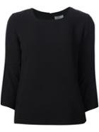 Maiyet Three-quarter-sleeve Top, Women's, Size: 10, Black, Silk