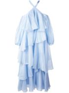 Anna October Ruffle Tiered Dress, Women's, Size: Small, Blue, Polyethylene/silk