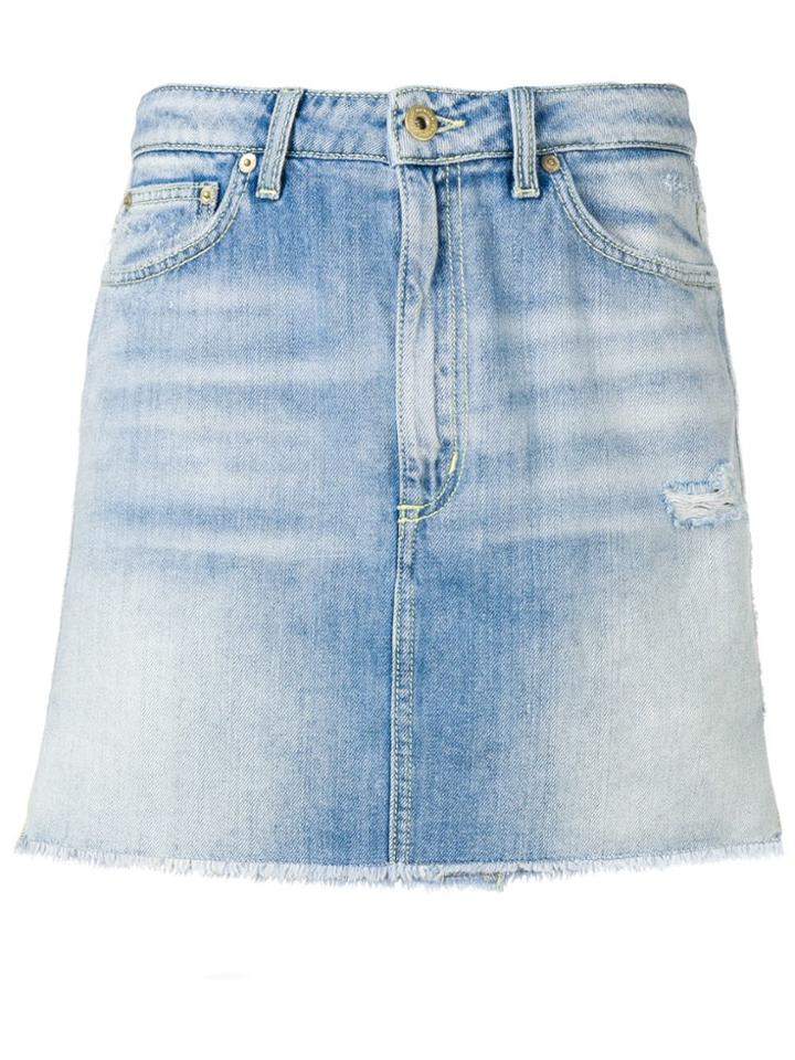 Dondup Faded Denim Skirt - Blue