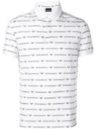 Emporio Armani All Over Logo Polo Shirt - White