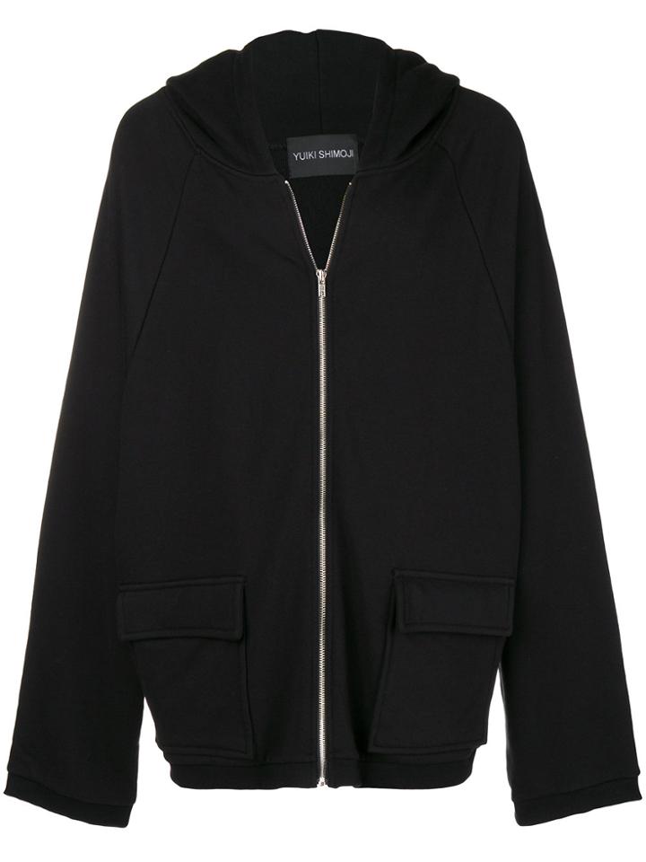 Yuiki Shimoji Graphic Print Oversized Hoodie - Black