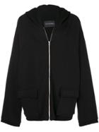 Yuiki Shimoji Graphic Print Oversized Hoodie - Black
