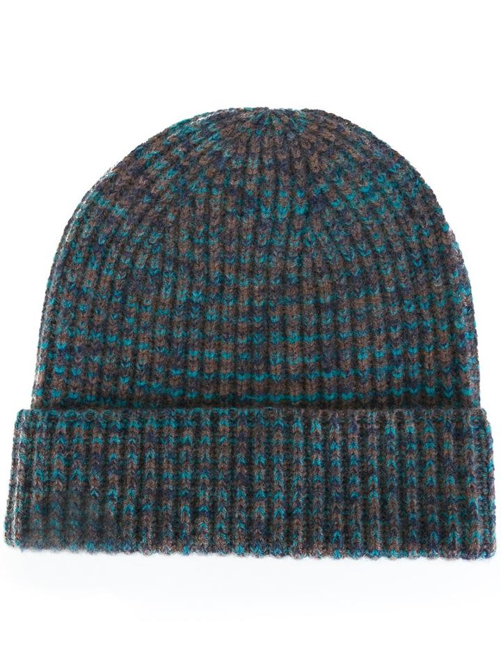 Missoni Cashmere 'mix Knit' Beanie, Men's, Blue, Cashmere
